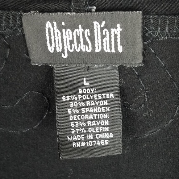 Objects D'art‎ sweater black floral cord design Lge - Picture 5 of 6